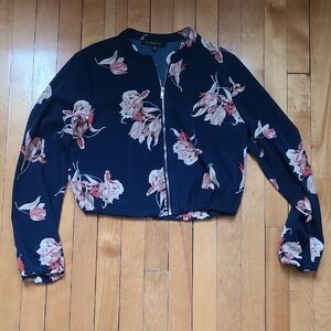 Navy Floral Light Jacket